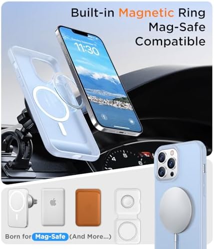 Temdan Magnetic Compatible with iPhone 13 Pro Max Case, [Built-in Invisible Kickstand][Compatible with MagSafe] [Military Grade Shockproof] Slim Translucent Matte Phone Case for iPhone 13 Pro Max 6.7" - Image 5