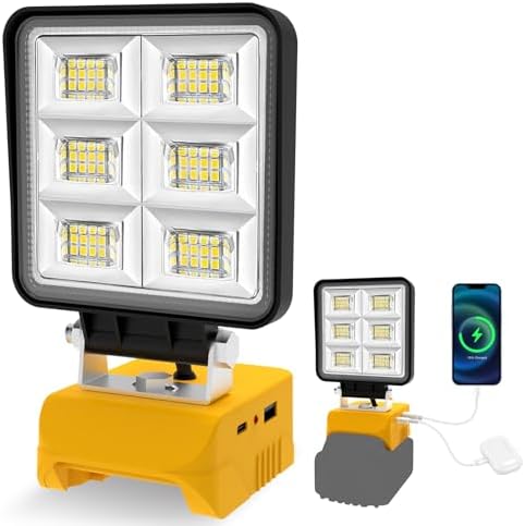 T-SUN 50W 5000LM LED Work Light Compatible with Dewalt 20V Max Battery by T-SUN