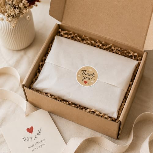 60pcs Kraft Thank You Stickers, Rustic Packaging Labels for Small Business Orders, Handmade Product Seal Stickers, Round Brown Eco Friendly Thank You Tags 2 Inch - Image 6