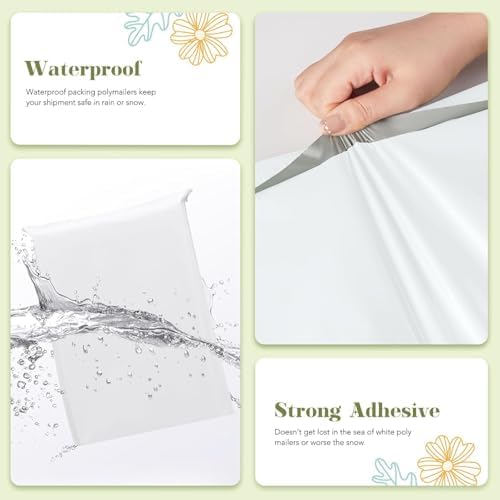 Fuxury Poly Mailers 19x24 Inch 1200 Pack, Bulk Shipping Bags for Clothing, Strong Adhesive Shipping Envelopes for Small Business Suppliers,Waterproof Mailers Poly Bags Mailing Envelopes White - Image 4