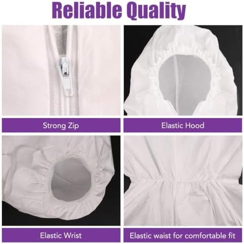 FURWEY Hazmat Suits 25 Pack Disposable Coveralls, with Elastic Wrists, Ankles, Available in 5 sizes - Image 2