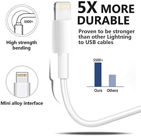 4Pack Original Apple MFi Certified Charger Lightning to USB Charging Cable Cord Compatible iPhone 14/13/12/11 Pro/11/XS MAX/XR/8/7/6s Plus,iPad Pro/Air/Mini,iPod Touch (6ft) - Image 3