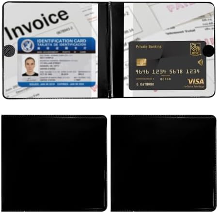 Ziciner 2PCS Car Registration and Insurance Holder, 5.2"× 4.7" Premium Auto Glove Box Organizer with Closure, Essential Vehicle Document Holder for Card, Driver License (Black) by Ziciner