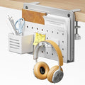 PEGZONE Desk Side Storage Organizer, Fits Flat Edge 0.4" to 2.2", White by Pegzone