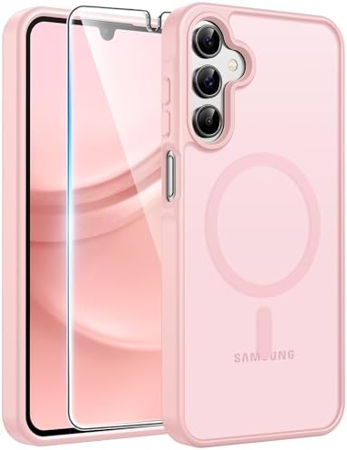FNTCASE for Galaxy A15 5G Phone Case, Screen Protector, Light Pink by FNTCASE