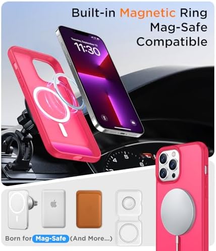 Temdan Magnetic Compatible with iPhone 13 Pro Max Case, [Built-in Invisible Kickstand][Compatible with MagSafe][Military Grade Shockproof] Slim Translucent Matte Phone Case for iPhone 13 Pro Max 6.7" - Image 5