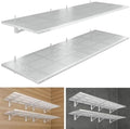 4-Pack 2x3ft Heavy Duty Garag e Wall Shelving, 1000 lbs Load Capacity, Garage Shelving Wall Mounted, Garage Storage Rack with Hooks, White by Yifro