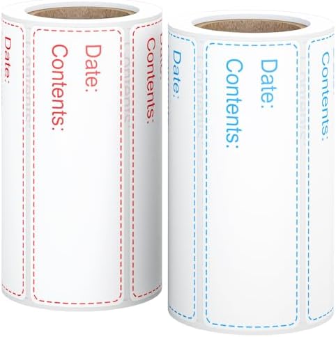 1"x3" Freezer Labels, 175/Roll, Write-On for Kitchen, Containers by Printholic