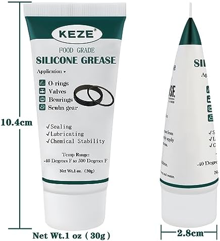 KEZE Silicone Grease Waterproof Food Grade Silicone Sealant Lubricant for Plumbers Valve Faucet O Rings 1 oz 3-Pack - Image 3