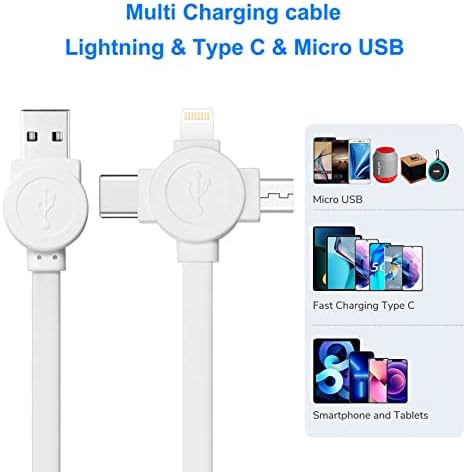 3 in 1 Retractable Multi Charging Cable, 2Pack Multi Fast Charging Cord Retractable Charger Data Sync Cable with iPhone/Type-C/Micro USB Ports for Cell Phones, iPhone Series, Galaxy Series,PS,Tablets - Image 4