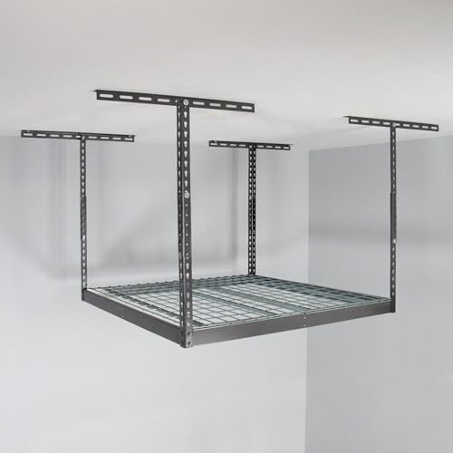 SafeRacks 4x4 Overhead Garage Storage Rack, Hammertone, 24"-45" Height - Image 2