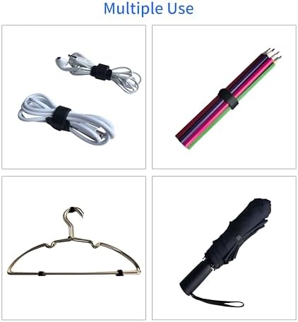 8 Inches 100PCS Black Reusable Cable Ties,Multi-purpose Adjustable Cord Straps,Cable Organizer,Cord Wrap and Hook Loop Cords Management,Adjustable Cord Ties - Image 4