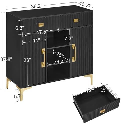 BarberPub Salon Station for Storage, Beauty Salon Cabinet 3161 (Black) - Image 3