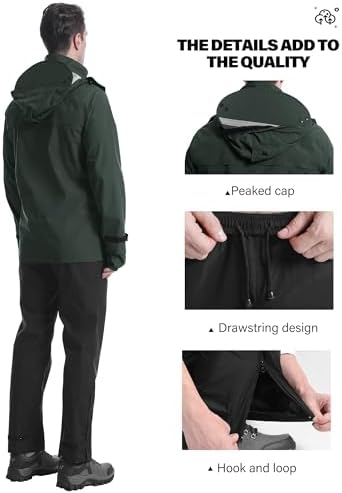 iCreek Rain Suit Waterproof Breathable Lightweight 2-Piece Rain Gear Unisex - Image 5