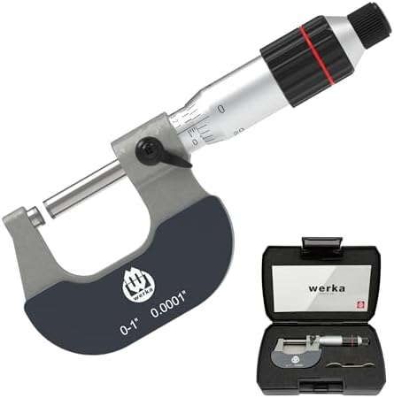 Werka Professional Outside Micrometer, 0-1 Inch Range, 0.0001 Inch Graduation, Precision Measurement Tool by YourPerfectMeasuringHelper