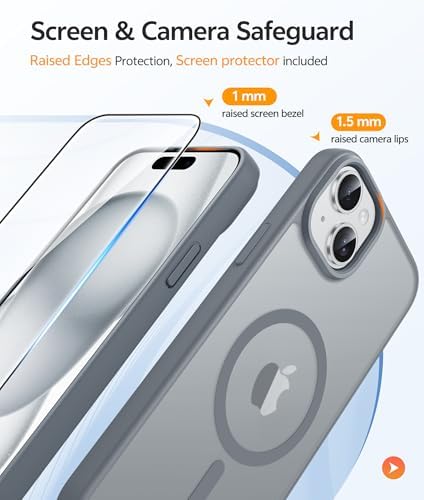 FNTCASE for iPhone 15/14/13 Case, Fit for Magsafe, Glass Screen Protector - Image 4