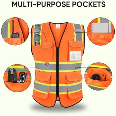 TICONN High Visibility Reflective Safety Vest for Men & Women, ANSI Class 2 - Image 4