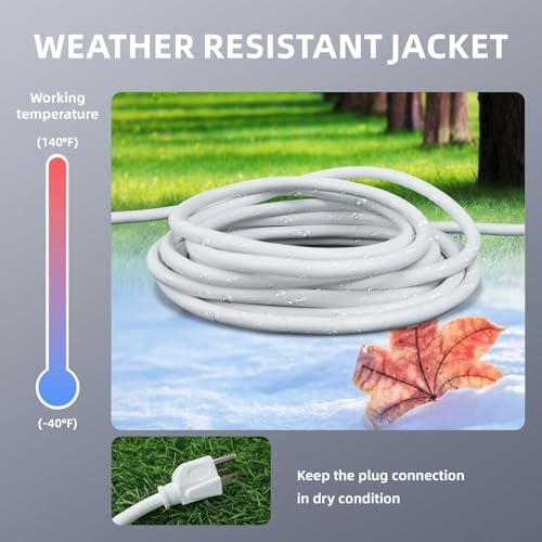 EP 15 FT Outdoor Extension Cord, 16/3 SJTW Heavy Duty White, ETL Listed - Image 4
