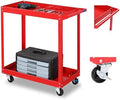 TUFFIOM 2 Tier Rolling Tool Cart, Industrial Service Cart on Wheels w/2 Brake,Heavy Duty Steel Utility Cart,Tool Organizer for Mechanic,Garage,Workshop,Warehouse & Repair Shop by TUFFIOM