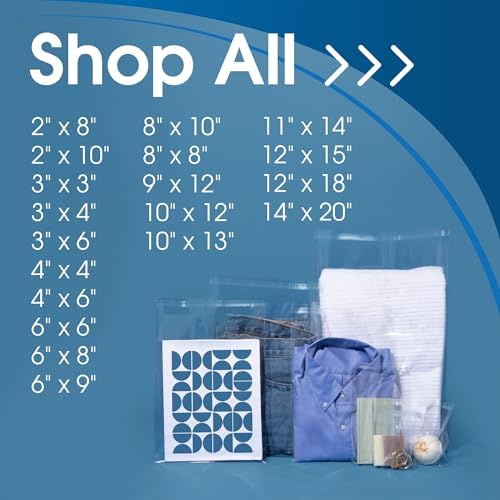 10x12 Cellophane Bags, 200 Count - Clear Self-Seal for Clothing & Prints - Image 7