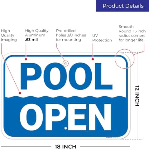 Pool Open Sign, - Image 3