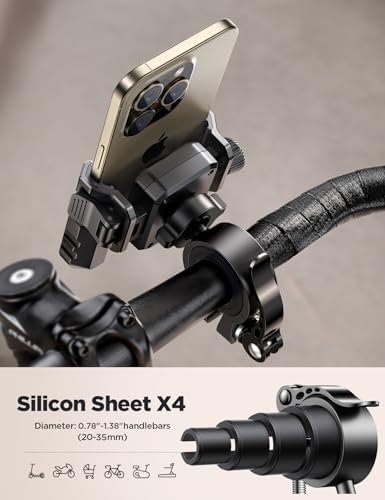 JOYROOM Motorcycle Bike Phone Holder Mount - [Not Block Camera] Bicycle Phone Holder Handlebar Cell Phone Clamp - [Silicone Wrapped] Scooter Phone Holder for iPhone Samsung 4.7''-7'' Smartphones - Image 6