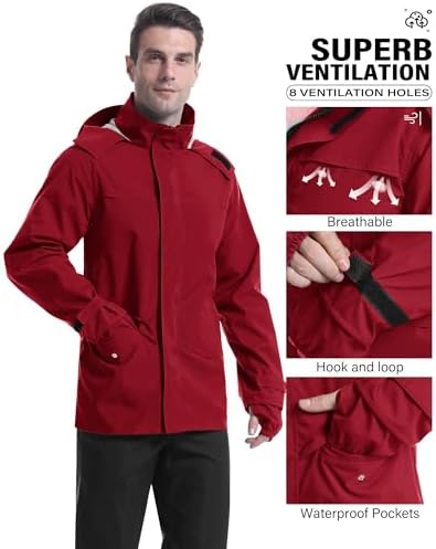 iCreek Rain Suit Waterproof Breathable Lightweight 2-Piece Rain Gear Unisex - Image 2