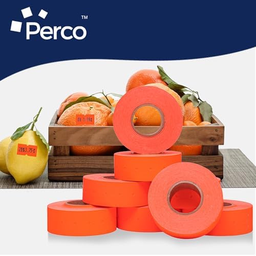 Perco 1 Line Fluorescent Red Labels - 32,000 Blank Price and Date Gun Labels for Perco Lite, X, Plus and Pro 1 Line Price and Date Guns- 32 Rolls, 4 Sleeves - Made in USA - Image 6