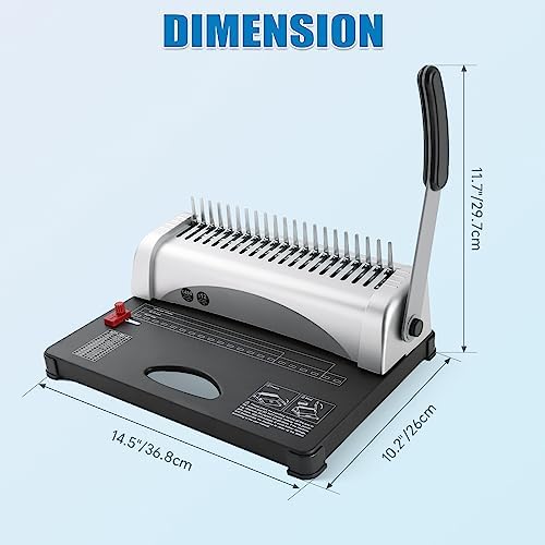 FLKQC 21 Hole Comb Binding Machine with 100PCS 3/8'' Plastic Comb Spines - Image 2