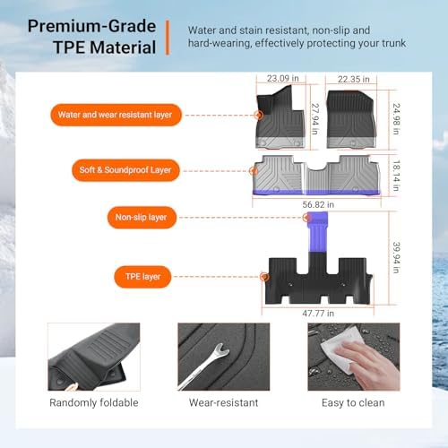 powoq Floor Mats Cargo Mat Compatible with 2026 Palisade 7 Seats Fuel - Image 5
