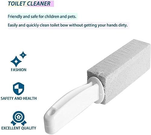 Generic 1Pc Natural Pumice Stone Toilets Brush Quick Cleaning Stone Cleaner With Long Handle For Toilets Sinks Bathtubs, Silver - Image 2