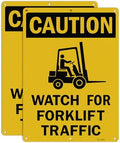 T&R Large Watch For Forklift Traffic Sign - 2 Pack - 14 x 10 Inches Rust Free .040 Aluminum Reflective - UV Protected, Waterproof and Fade Resistant - 6 Pre-drilled Holes by TR