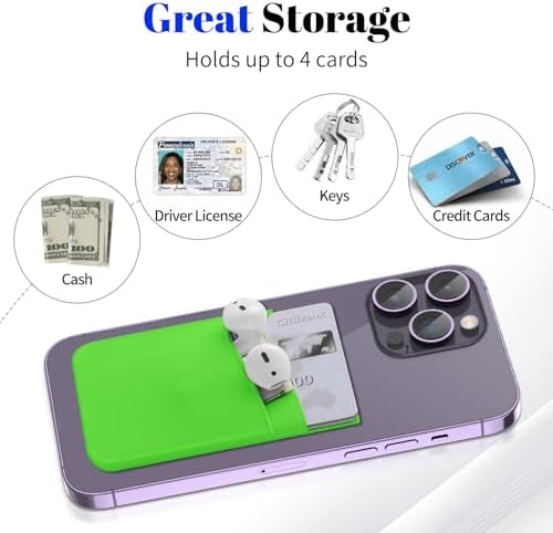 Senose 5 Pack Cell Phone Wallet, Silicone Phone Card Holder - Image 4