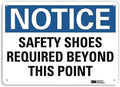 Smartsign U5-1507-RA_14X10 "Notice Safety Shoes Required Beyond This Point" Reflective Recycled Aluminum Sign, 14" x 10" by SmartSign