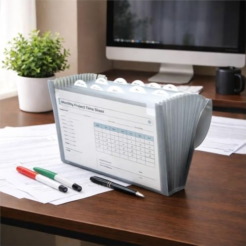 C-Line 13-Pocket Expanding File, Letter Size, 1 Expanding File, Smoke (48311) - Image 4