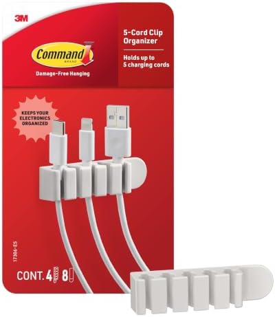 Command 5-Cord Clip Organizer, 4 Clips, 8 Medium Strips by Unknown