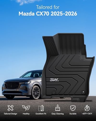 3W Floor Mats for 2025 2026 Mazda CX-70, Include PHEV, All Weather TPE - Image 2