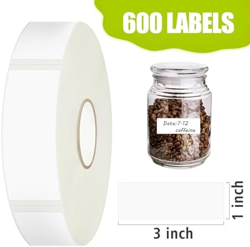 600 Blank Removable Freezer Labels with Perforation Line for Easy Distribution and Use. Waterproof and Oil-Resistant, Suitable for Food Containers, Jars, and Kitchen Organization.(1 "x 3") - Image 3