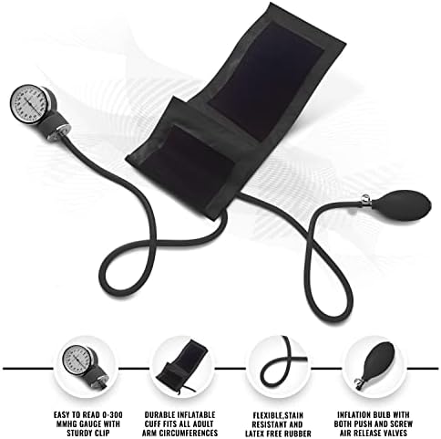 ASA TECHMED Nurse EMT Starter Pack Stethoscope, Blood Pressure Monitor and Trauma 7.5" EMT Shear Ideal Gift for Nurses, Medical Students, Firefighters, Police and Personal Use (Black) Standard - Image 3