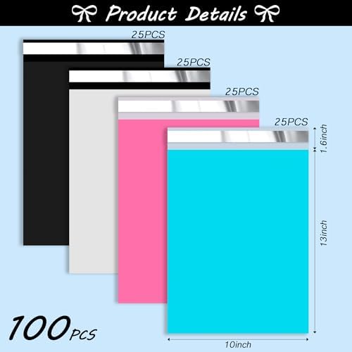 JinRuiKJ 10x13 Poly Mailers Variety Pack of 100, 25Pcs Each Color - Image 2