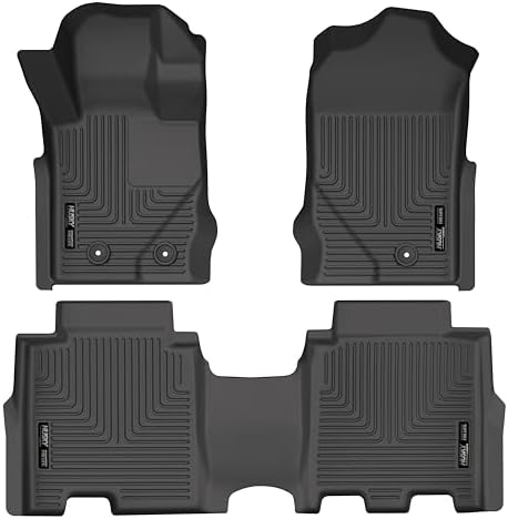 Husky Liners Weatherbeater Floor Mats | Fits 2021-2026 Ford Bronco 4-Door | Front & 2nd Row, 3-pc Black - 95301 by HuskyLiners%C2%AE