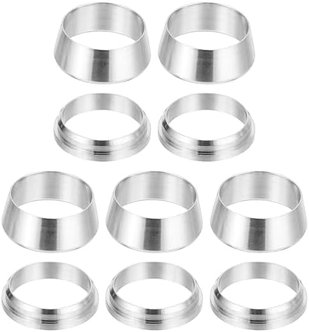 PATIKIL 1/2" Tube OD 304 Stainless Steel Compression Tube Fitting Sleeve, 5 Pack Double Ferrule Ring Tubing Fitting Assortment Kit, Silver by PATIKIL