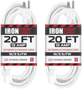 Iron Forge Cable 16 Gauge Heavy Duty White Extension Cord, 20 Ft - SJTW by IronForgeCable