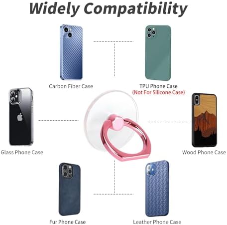 2 Pack Jsoerpay Pink Clear Phone Ring Holder - Image 6