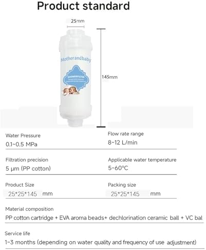 Vitamin C Shower Filter for Hard Water, Shower Aromatherapy, Water Purifier Bathroom Accessories Remove Chlorine Fluoride Heavy Metals Improves Skin Condition Protects Hair Osmanthus Scent - Image 5