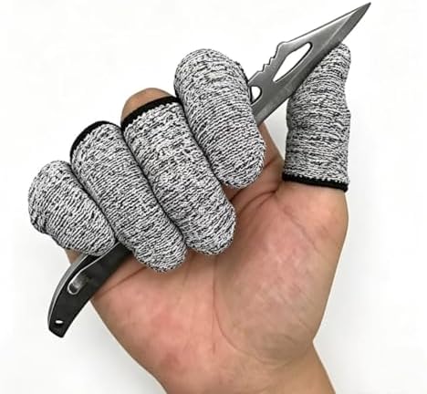 12 PCS Cut Resistant Finger Cots Protector Finger Sleeve Protectors Reusable Finger Guards Finger Covers Protection Cots for Kitchen,Work, Sculpture, Anti-Slip, Reusable,Gloves Life Extender - Image 2