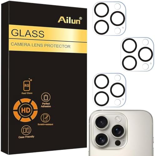 Ailun 3 Pack Camera Lens Protector for iPhone 15 Pro & iPhone 15 Pro Max by Ailun