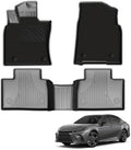 IKABEVEM Upgrade Floor Mats Fit for Toyota Camry (Include Hybrid) 2025+ 1st & 2nd Carbon Fiber Pattern Floor Liners & Black Fabric Front Carpets, 5-PC All Weather Anti-Slip Waterproof Mats by IKABEVEM