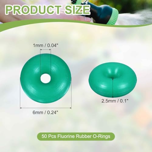 50pcs Fluorine Rubber O-Rings 6mmODx1mmIDx2.5mmW FKM Seal Gasket - Image 2