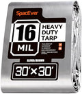 30x30 FT Tarp Waterproof, 16 Mil Tarps Heavy Duty Waterproof Multipurpose Protective Cover UV Resistant Rip & Tear Resistant of with Grommets Reversible for Home Boats Cars Camping by Unknown
